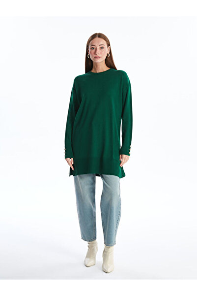 LC Waikiki Crew Neck Plain Long Sleeve Women's Knitwear Tunic