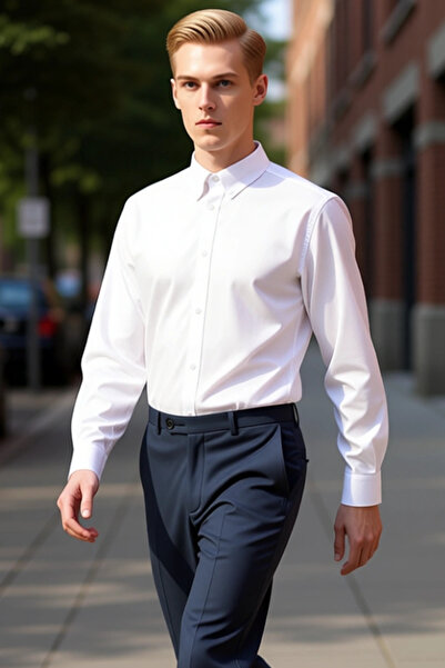 PayBuy Men's Oxford Woven Embroidered Shirt Functional Durable Quality Comfortable Aesthetic Premium