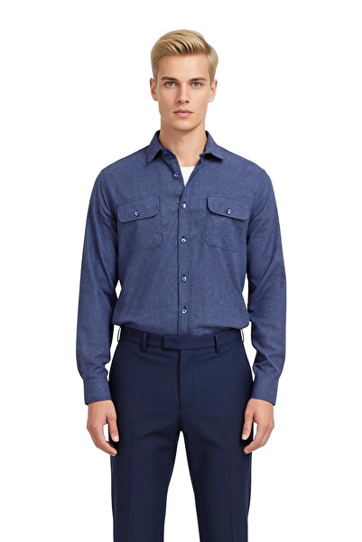 PayBuy Men's Textured Buttoned Regular Fit Long Sleeve Shirt Jacket Adds Style to Everyday Outfits