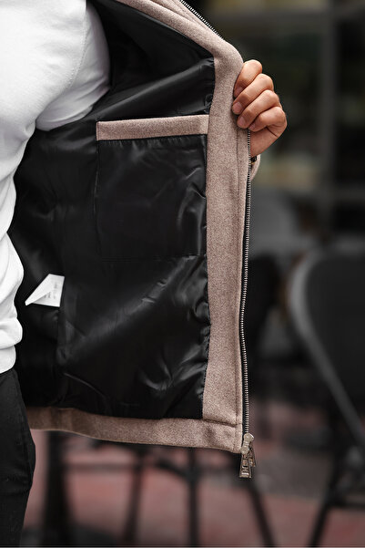 BASEL.CO Ανδρικό μπουφάν με διπλό φερμουάρ με λεπτομέρεια βασικής κασέ - στυλ Old Money