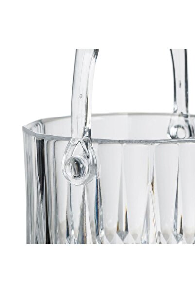 OEM Ice Cube Container, Diamond Model, Transparent Plastic, Diameter 12.5x12 cm, Capacity 1.1 L