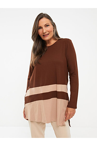 LC Waikiki Crew Neck Color Block Long Sleeve Women's Tunic