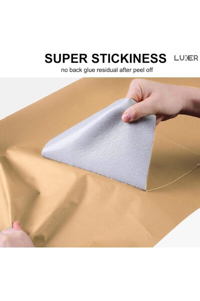 LUXER Αυτοκόλλητη μεμβράνη από οικολογικό δέρμα για καναπέ, καρέκλα, επισκευή αυτοκινήτου, 138x50 cm, μπεζ