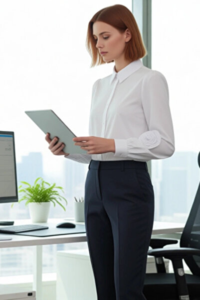 PayBuy Women's Rose Detailed Poplin Shirt Functional Durable Quality Comfortable Aesthetic Premium Stylish