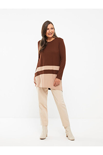 LC Waikiki Crew Neck Color Block Long Sleeve Women's Tunic