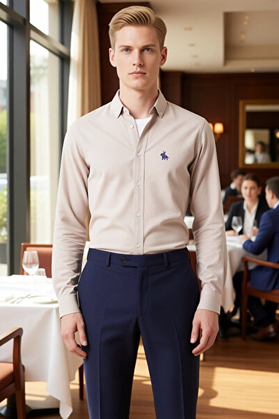 PayBuy Men's Oxford Woven Embroidered Shirt Functional Durable Quality Comfortable Aesthetic Premium