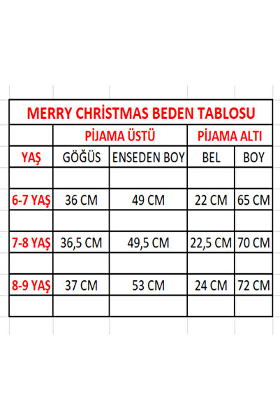 Masal Dünyası Bursa New Year / Christmas Patterned Baby / Child Unisex Model Pajama Set