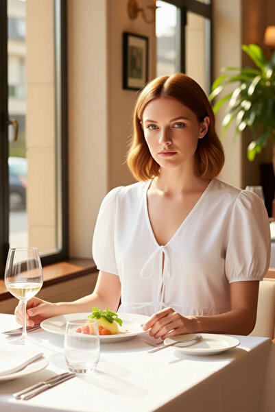 PayBuy Women's V-Neck Lace-Up Short Sleeve Peplum Shirt Functional Durable Quality Comfortable Stylish