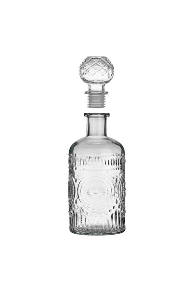 OEM Transparent Cylindrical Bottle with Embossed Pattern for Liqueur 1000ml