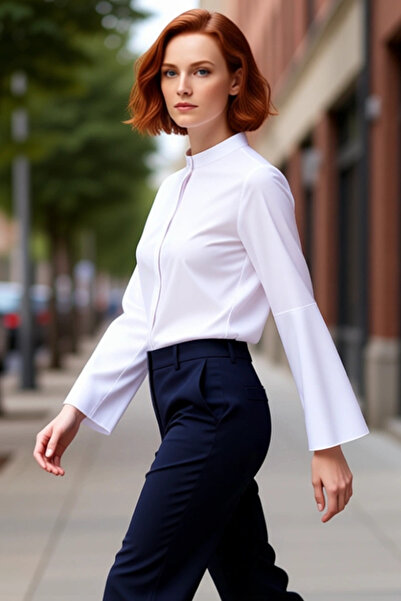 PayBuy Kadın Hakim Yaka İspanyol Kol Gömlek Fonksiyonel Dayanıklı Kaliteli Ko...