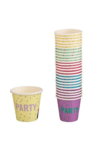 OEM Pahare de hârtie colorate „Party” 80ml - 25 buc