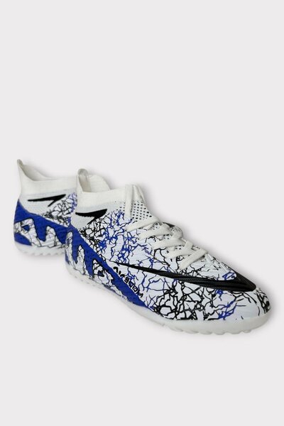 Liger Футбольні бутси з шкарпеткою та манжетою для міні-футболу БІЛИЙ - СИНІЙ