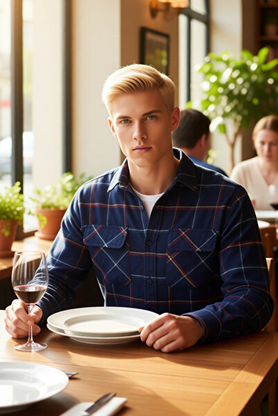 PayBuy Чоловіча сорочка Regular Fit з довгими рукавами, двома кишенями та картатим візерунком. Зимова сорочка для щоденного носіння. Стильна.