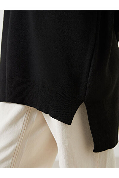 LC Waikiki Bear Teddy Embroidered Oversize Women's Knitwear Tunic