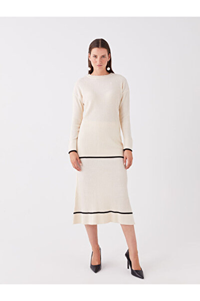 LC Waikiki Crew Neck Self-Patterned Long Sleeve Women's Knitwear Tunic