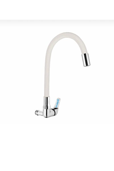 ESKAHOME Duvardan tek su Çıkışlı beyaz hareketli borulu mutfak lavabo batarya...