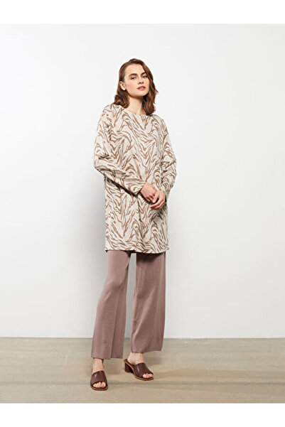 LC Waikiki Crew Neck Patterned Long Sleeve Women's Tunic