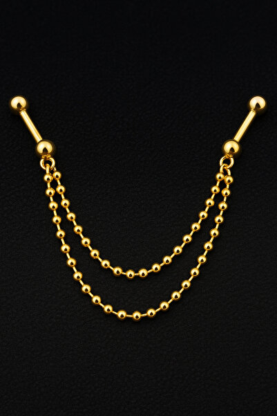 ömay takı Çift Zincir Çelik Köprü Piercing