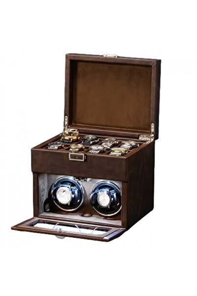AVA-STARS Automatic Watch Winder Box, Velvet Interior & Leather Exterior, Key Lock,