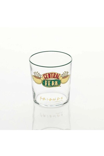 OEM Glass with Friends "Central Perk" print and green rim, 380 ml