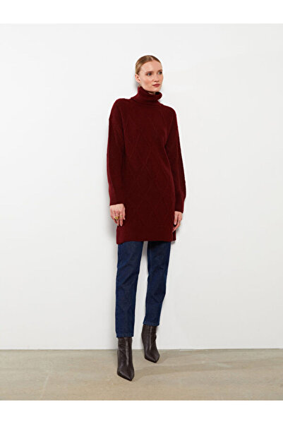 LC Waikiki Turtleneck Self Patterned Long Sleeve Women's Tunic