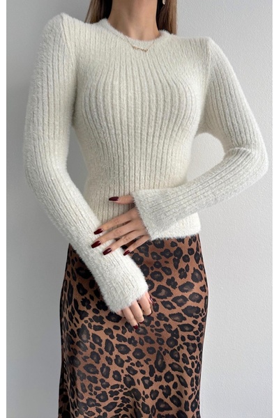 fujya Glitter Soft Crew Neck Knitwear Bodysuit