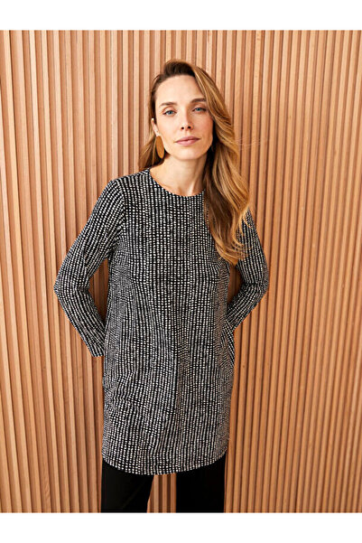 LC Waikiki Crew Neck Patterned Long Sleeve Women's Tunic