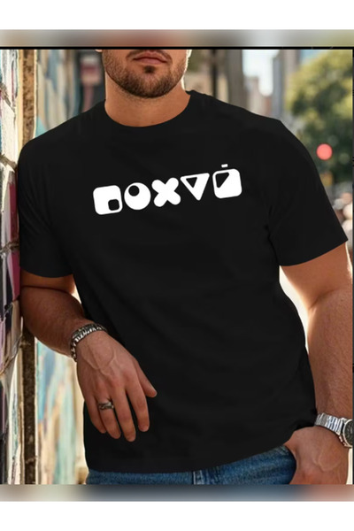 TİMİSİVA Μπλουζάκι Unisex oversized SQUTGAME με τύπωμα με κοντό μανίκι ΜΑΥΡΟ