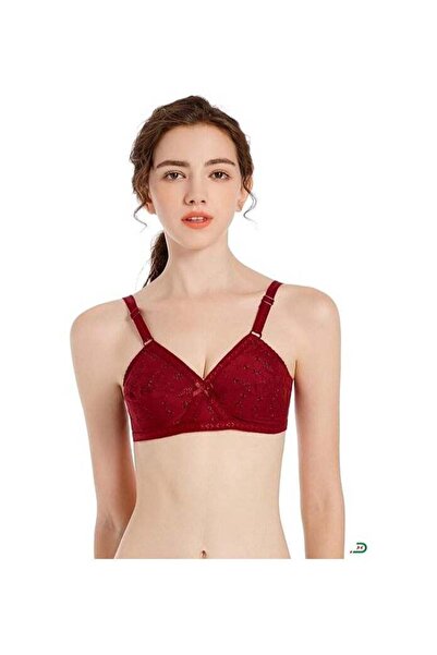Sky Shine Dhabeena Lace Underwire Bra Size 40B Maroon