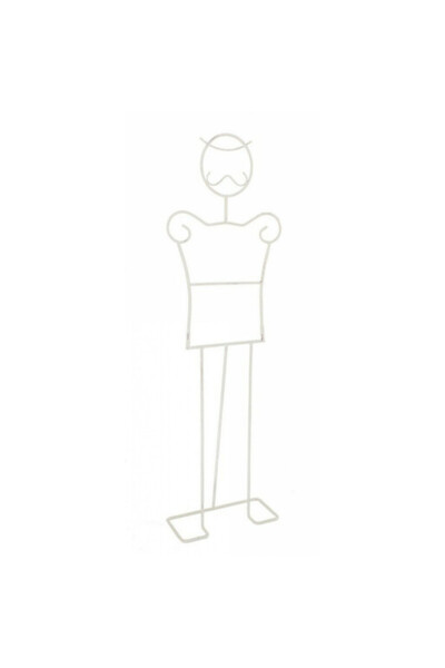 Bizzotto White antiqued steel clothes rack 'Man' 41x18x141 cm