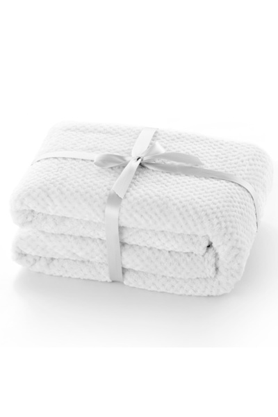 Deco King Modern style blanket with embossed jacquard pattern, Henry, 240 g/m2, 150x200 cm, white
