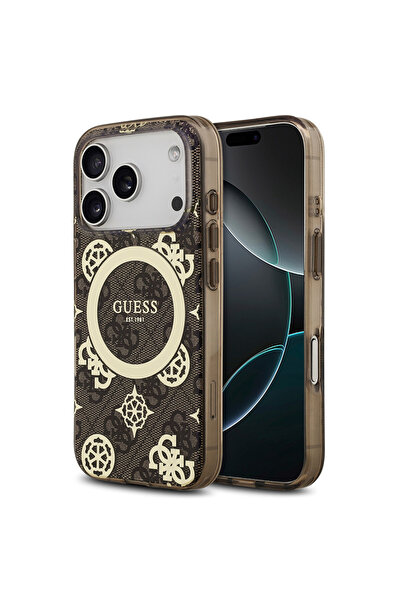 Guess حافظة متوافقة مع هاتف iPhone 17 Pro مرخصة من M-safeli IML Peony وشعار ك...