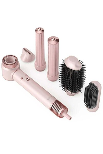 RİBBON Professional Ionic Hair Styler & Dryer, BLDC Motor, 7 Attachments, 1300W - Pink
