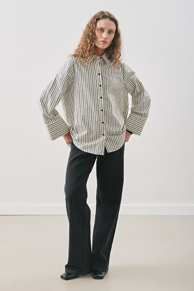 Manuka Oversized Striped Shirt Black Strip