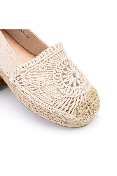 Tmall Women's Espadrilles, Made of Textile, TD1281, Beige