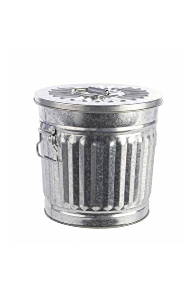 Bizzotto Silver Galvanized Zinc Waste Bin London 22x18.5x21.5 cm
