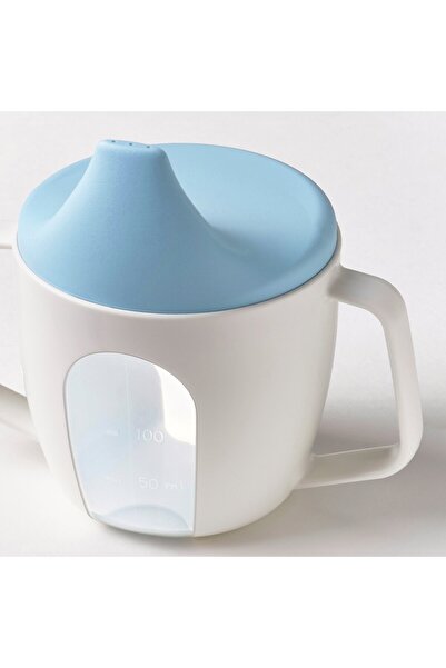 IKEA BÖRJA Training beaker, white/blue