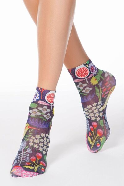 Conte Elegant Șosete amuzante cu model floral, Conte Fantasy 201 - Multicolor...