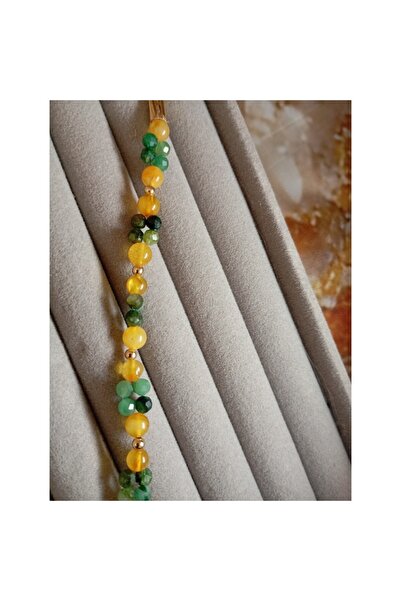 OEM Amber and Emerald Bracelet, 4mm Beads