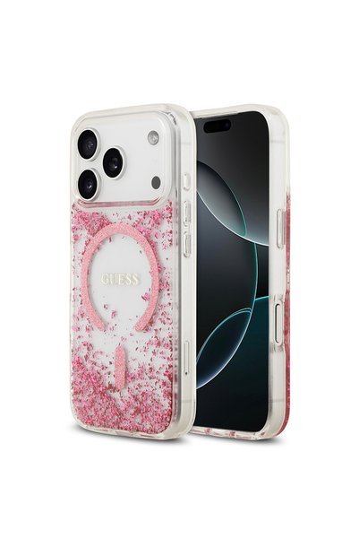 Guess iPhone 17 Pro Uyumlu Kılıf Lisanslı M-safe Şarj Özellikli Transparan Re...
