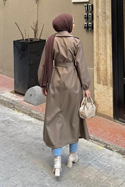 lamelif Ελαστικό μανίκι με λεπτομέρειες καμπαρντίνα χακί