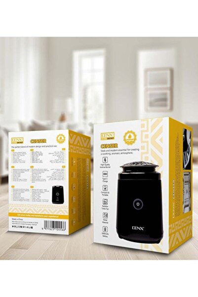 Denx Mini Portable USB Rechargeable Electric Incense Burner Black