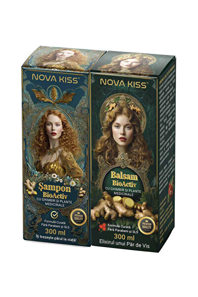 NOVA KISS Set Sampon si Balsam cu Ghimbir Impotriva Caderii Parului, Efect Re...