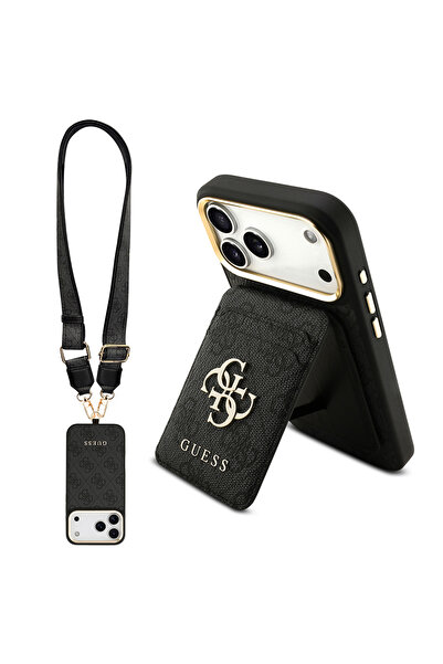 Guess غطاء متوافق مع هاتف iPhone 17 Pro Max، غطاء مرخص من M-safeli مع حزام وح...