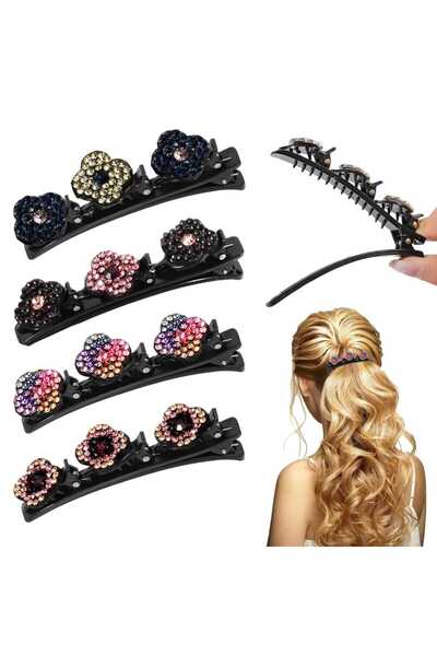 succes Set of 4 crystal ponytail holders