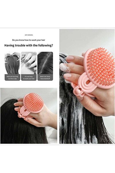 Generic 4 Pcs Scalp Massagers, Soft Silicone Shampoo Brush, Manual Head Scrubber