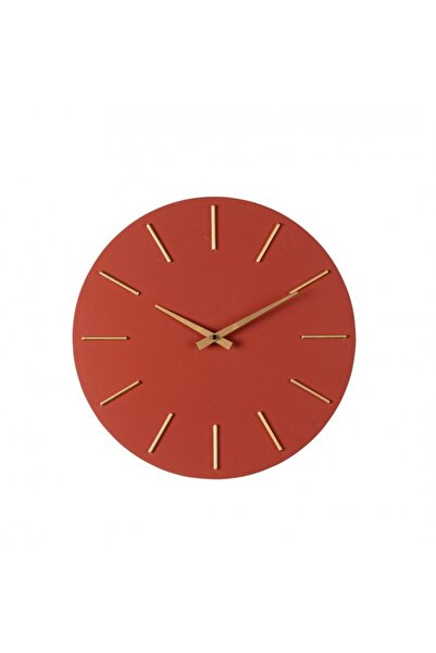 Bizzotto Brick-red gold wall clock Timeline 40x5 cm
