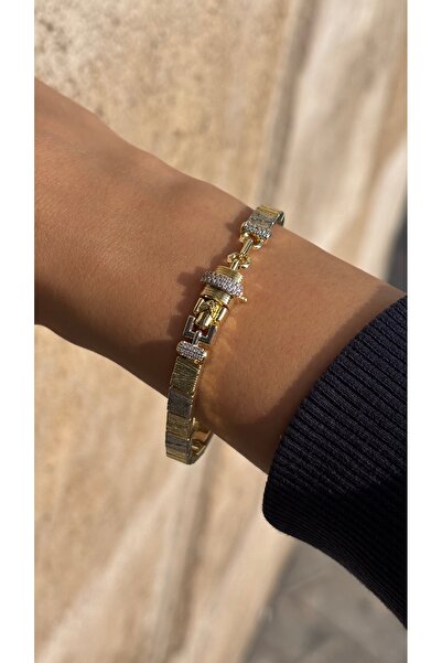 Glanz Çift Renkli Detaylı Kilit Bileklik