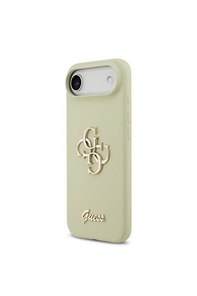 Guess iPhone 17 Air Compatible Case Original Licensed Grained Text Logo Cover Green