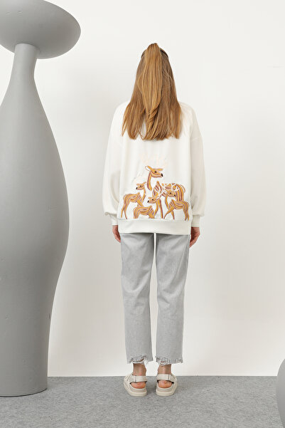 Modamorfo Women's Deer on the Back Sweatshirt - 32118Swt